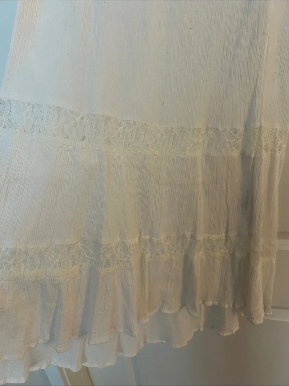 Roxy Tiered Lace A-Line Skirt